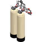 Excalibur Commercial EWS-FD125CS4 Duplex Alternating Chemical Removal Filter - angle view