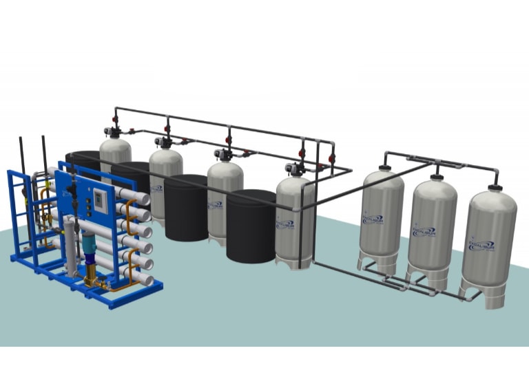 Excalibur water filtration system installation at Kubota manufacturing plant.