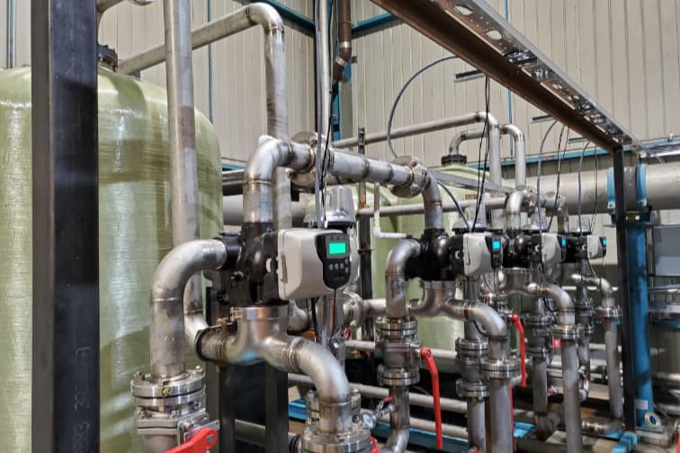 Excalibur water softeners installation at Millar Western Alberta.
