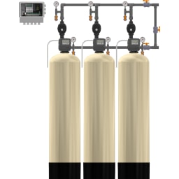 Excalibur commercial triplex iron, sulphur, and manganese filter