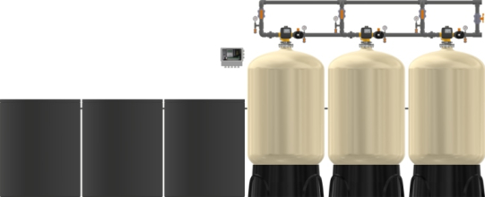 Excalibur Commercial EWS-SC2MQC31200 Triplex Progressive Flow Water Softener